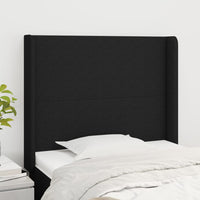 Thumbnail for Kopfteil mit Ohren Schwarz 83x16x118/128 cm Stoff