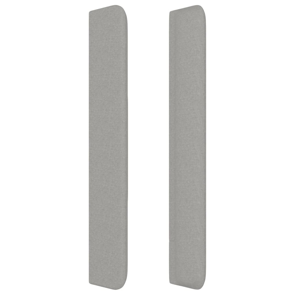 Kopfteil mit Ohren Hellgrau 163x16x118/128 cm Stoff