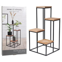 Thumbnail for Home&Styling Pflanzenständer mit 4 Ablagen Natur und Schwarz