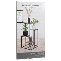 Thumbnail for Home&Styling Pflanzenständer mit 4 Ablagen Natur und Schwarz