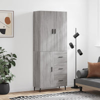 Thumbnail for Highboard Grau Sonoma 69,5x34x180 cm Holzwerkstoff
