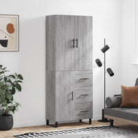 Thumbnail for Highboard Grau Sonoma 69,5x34x180 cm Holzwerkstoff