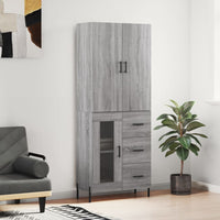 Thumbnail for Highboard Grau Sonoma 69,5x34x180 cm Holzwerkstoff