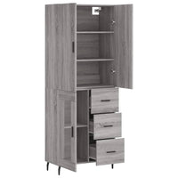 Thumbnail for Highboard Grau Sonoma 69,5x34x180 cm Holzwerkstoff