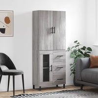 Thumbnail for Highboard Grau Sonoma 69,5x34x180 cm Holzwerkstoff