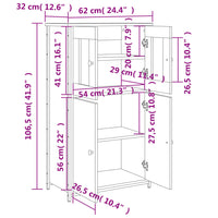 Thumbnail for Highboard Räuchereiche 62x32x106,5 cm Holzwerkstoff