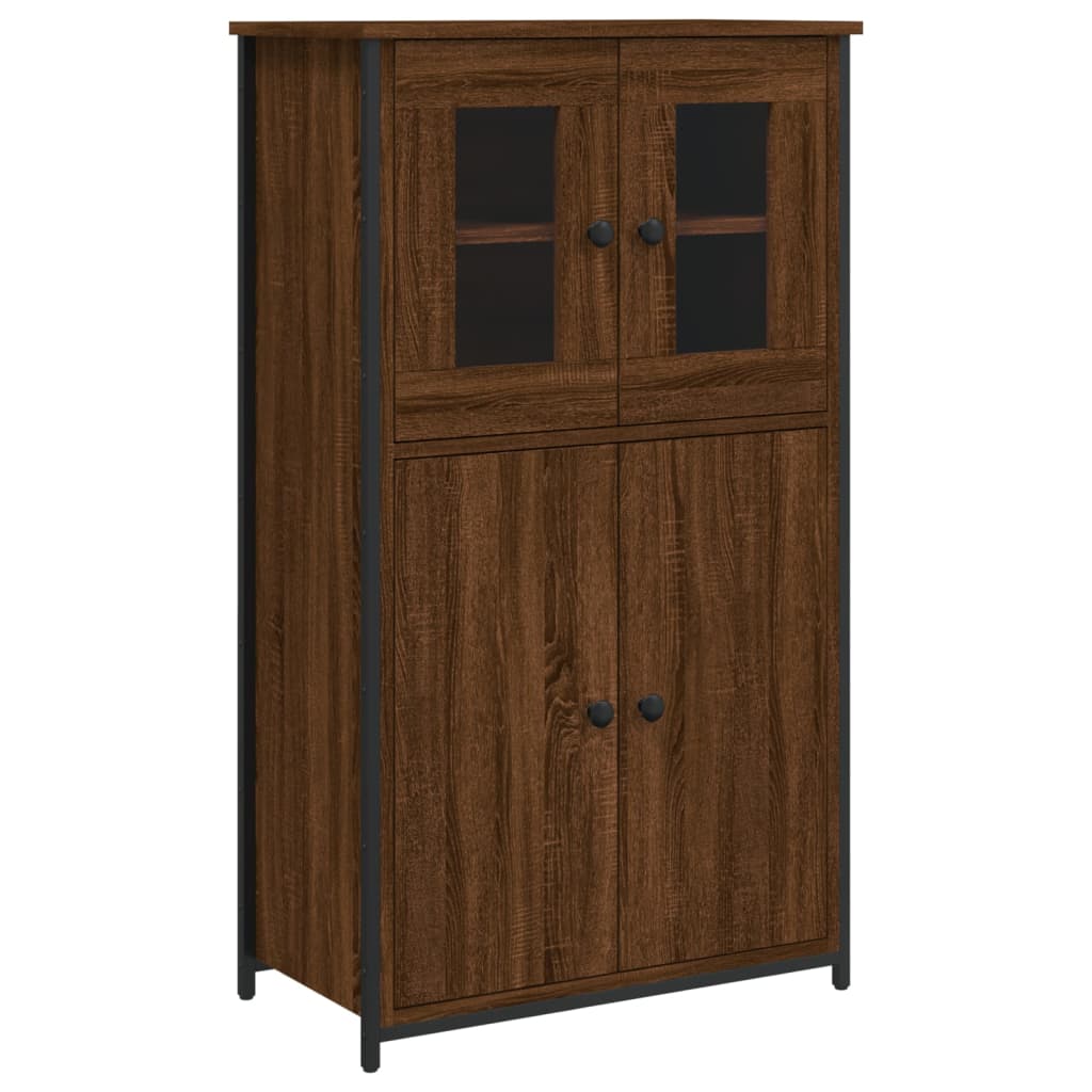 Highboard Braun Eichen-Optik 62x32x106,5 cm Holzwerkstoff