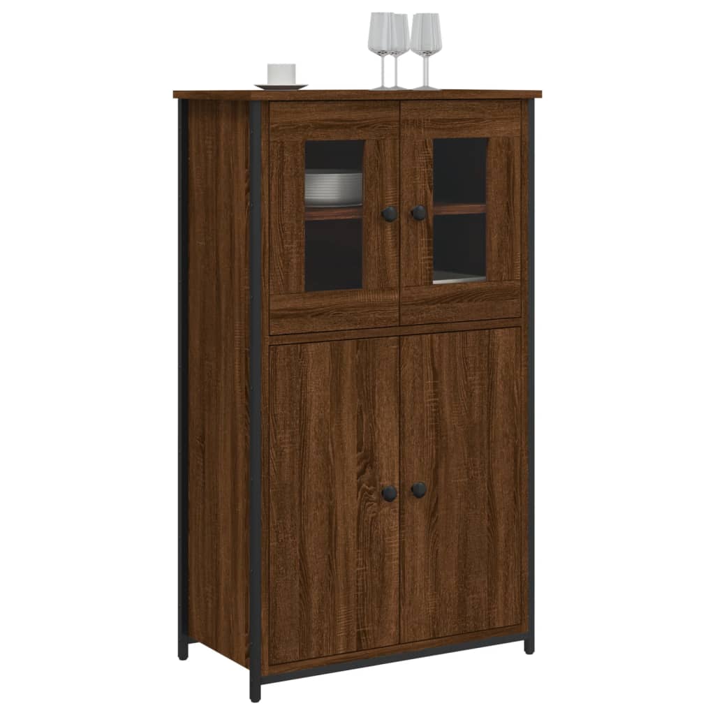 Highboard Braun Eichen-Optik 62x32x106,5 cm Holzwerkstoff