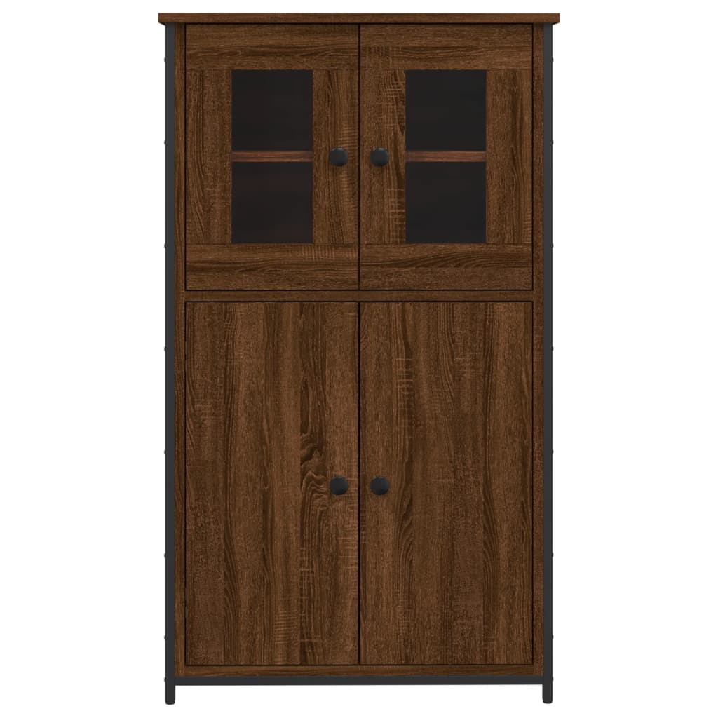 Highboard Braun Eichen-Optik 62x32x106,5 cm Holzwerkstoff