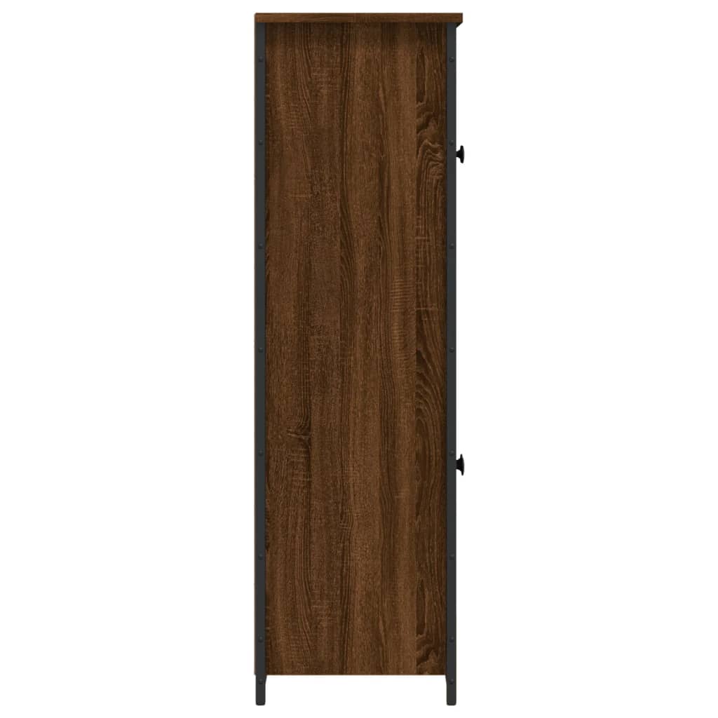 Highboard Braun Eichen-Optik 62x32x106,5 cm Holzwerkstoff