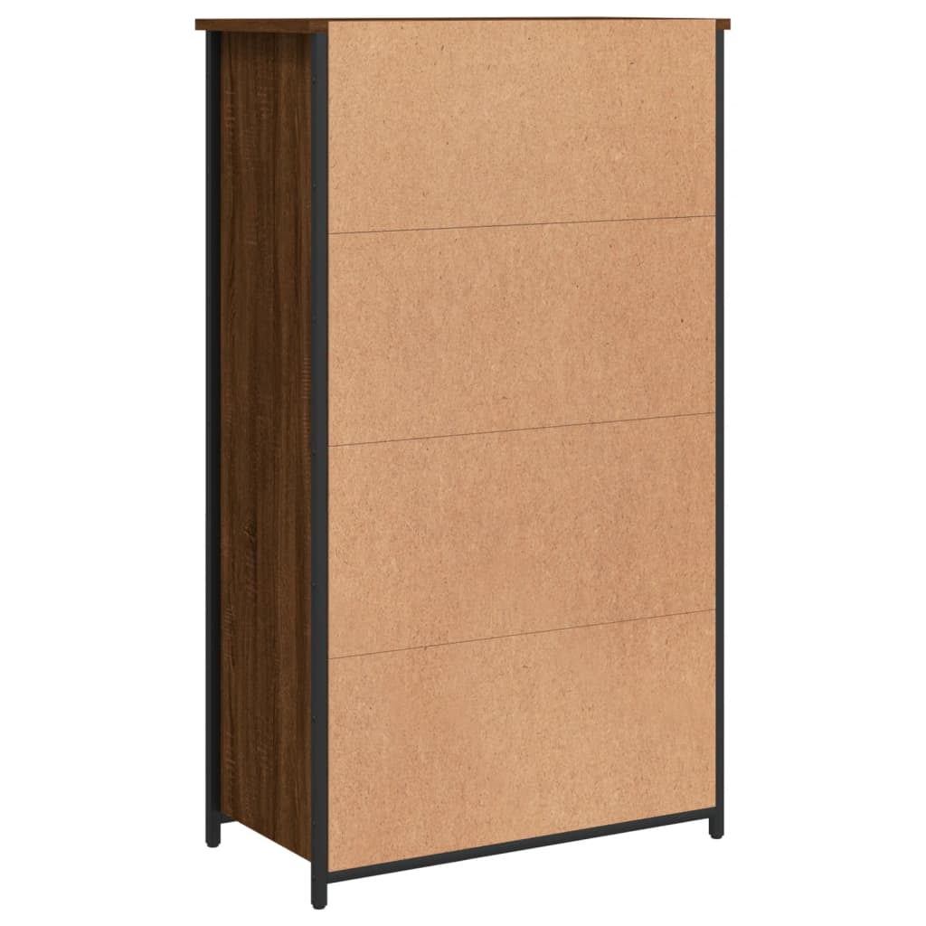 Highboard Braun Eichen-Optik 62x32x106,5 cm Holzwerkstoff