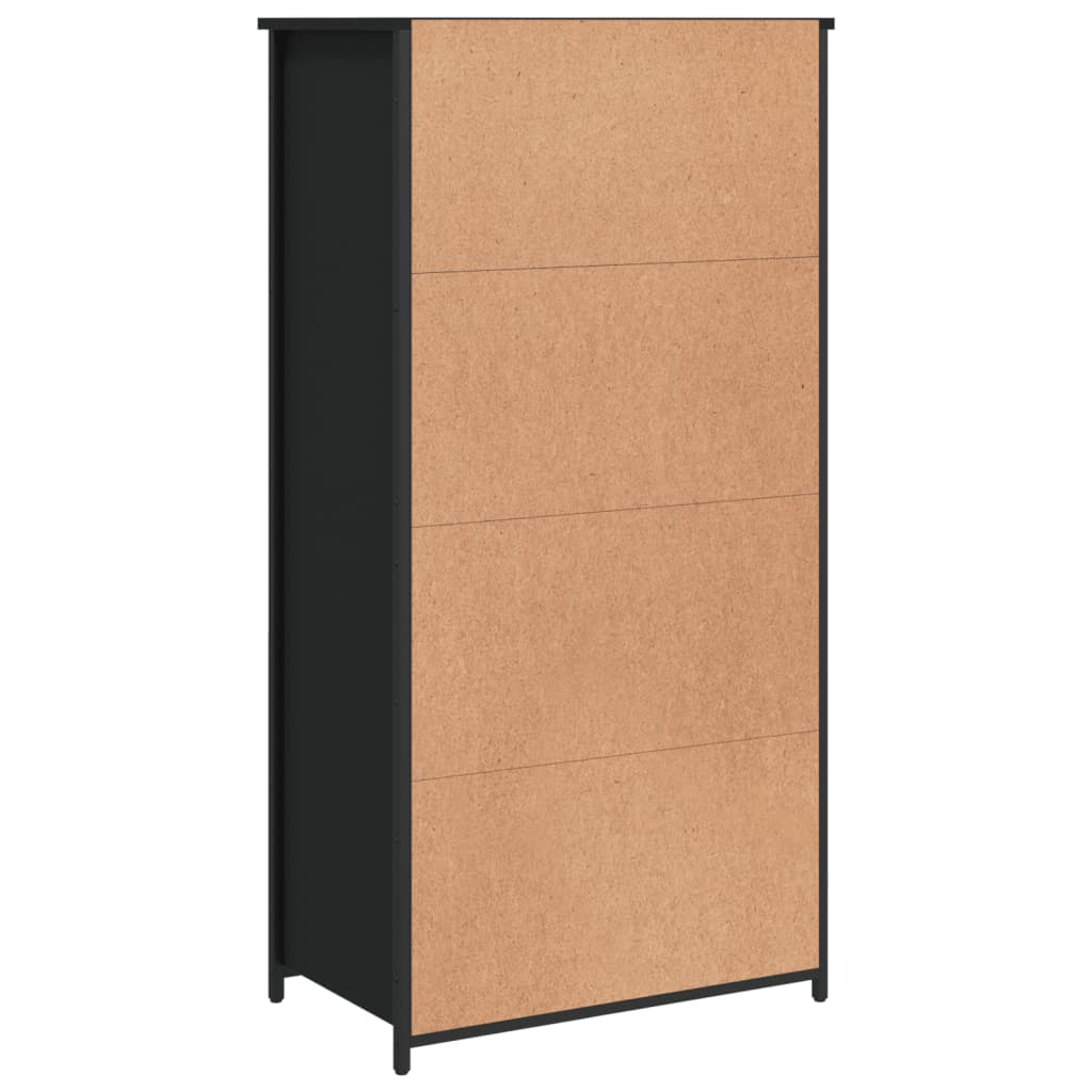 Highboard Schwarz 62x36x121,5 cm Holzwerkstoff