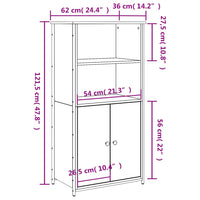 Thumbnail for Highboard Schwarz 62x36x121,5 cm Holzwerkstoff