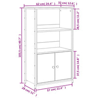 Thumbnail for Highboard Schwarz 62x32x103,5 cm Holzwerkstoff