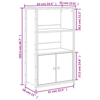 Thumbnail for Highboard Räuchereiche 62x32x103,5 cm Holzwerkstoff