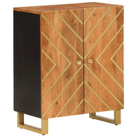 Thumbnail for Beistellschrank Braun und Schwarz 60x33,5x75cm Massivholz Mango