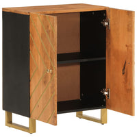 Thumbnail for Beistellschrank Braun und Schwarz 60x33,5x75cm Massivholz Mango