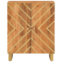 Thumbnail for Beistellschrank Braun und Schwarz 60x33,5x75cm Massivholz Mango