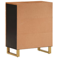Thumbnail for Beistellschrank Braun und Schwarz 60x33,5x75cm Massivholz Mango