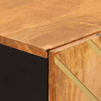 Thumbnail for Beistellschrank Braun und Schwarz 60x33,5x75cm Massivholz Mango
