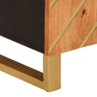 Thumbnail for Beistellschrank Braun und Schwarz 60x33,5x75cm Massivholz Mango
