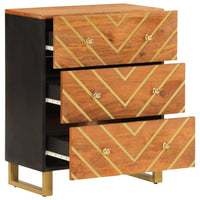 Thumbnail for Beistellschrank Braun und Schwarz 60x33,5x75cm Massivholz Mango