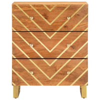 Thumbnail for Beistellschrank Braun und Schwarz 60x33,5x75cm Massivholz Mango