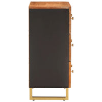 Thumbnail for Beistellschrank Braun und Schwarz 60x33,5x75cm Massivholz Mango