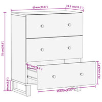 Thumbnail for Beistellschrank Braun und Schwarz 60x33,5x75cm Massivholz Mango