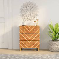 Thumbnail for Beistellschrank Braun und Schwarz 60x33,5x75cm Massivholz Mango