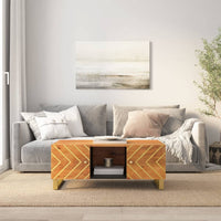 Thumbnail for Couchtisch Braun und Schwarz 100x54x40 cm Massivholz Mango