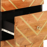 Thumbnail for Beistellschrank Braun und Schwarz 40x33,5x75 Massivholz Mango