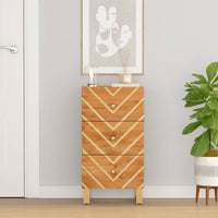 Thumbnail for Beistellschrank Braun und Schwarz 40x33,5x75 Massivholz Mango