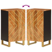 Thumbnail for Beistellschrank Braun und Schwarz 40x33,5x75 Massivholz Mango