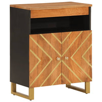 Thumbnail for Beistellschrank Braun und Schwarz 60x33,5x75cm Massivholz Mango