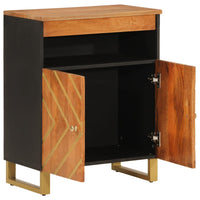 Thumbnail for Beistellschrank Braun und Schwarz 60x33,5x75cm Massivholz Mango