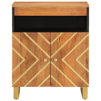 Thumbnail for Beistellschrank Braun und Schwarz 60x33,5x75cm Massivholz Mango