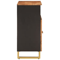 Thumbnail for Beistellschrank Braun und Schwarz 60x33,5x75cm Massivholz Mango