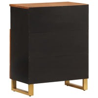 Thumbnail for Beistellschrank Braun und Schwarz 60x33,5x75cm Massivholz Mango