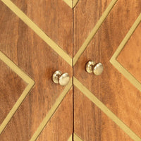 Thumbnail for Beistellschrank Braun und Schwarz 60x33,5x75cm Massivholz Mango