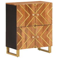 Thumbnail for Beistellschrank Braun und Schwarz 60x33,5x75cm Massivholz Mango