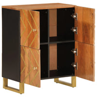 Thumbnail for Beistellschrank Braun und Schwarz 60x33,5x75cm Massivholz Mango