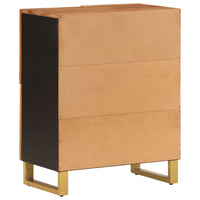 Thumbnail for Beistellschrank Braun und Schwarz 60x33,5x75cm Massivholz Mango