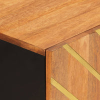 Thumbnail for Beistellschrank Braun und Schwarz 60x33,5x75cm Massivholz Mango