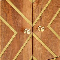 Thumbnail for Beistellschrank Braun und Schwarz 60x33,5x75cm Massivholz Mango