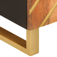 Thumbnail for Beistellschrank Braun und Schwarz 60x33,5x75cm Massivholz Mango