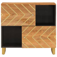 Thumbnail for Beistellschrank Braun und Schwarz 80x33,5x75 Massivholz Mango