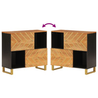 Thumbnail for Beistellschrank Braun und Schwarz 80x33,5x75 Massivholz Mango