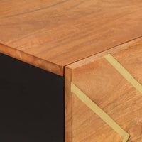 Thumbnail for Beistellschrank Braun und Schwarz 80x33,5x75 Massivholz Mango
