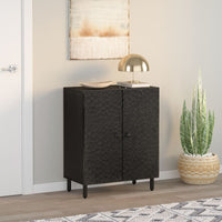 Thumbnail for Beistellschrank Schwarz 60x33x75 cm Massivholz Mango